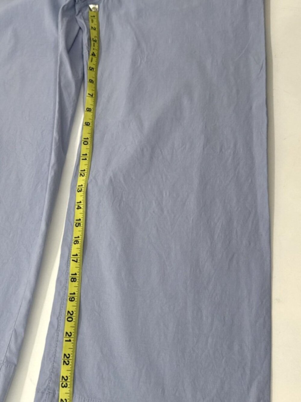 Anthropologie Pants Womens 30x26 Blue High Waist Wide Leg Flare Linen Stretch - Picture 15 of 15